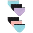 thumbnail image 1 of Hanes Moves Girls' Underwear Hipsters Pack, 6-Pack, Lightweight Purple Shell/Black/Ultraviolet Blue/Pretty Coral 8, 1 of 3