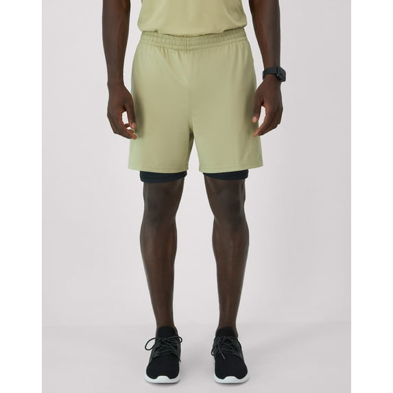 Hanes Moves Men's 2-in-1 Gym Shorts, 5" Inseam Alfalfa/Black 3XL