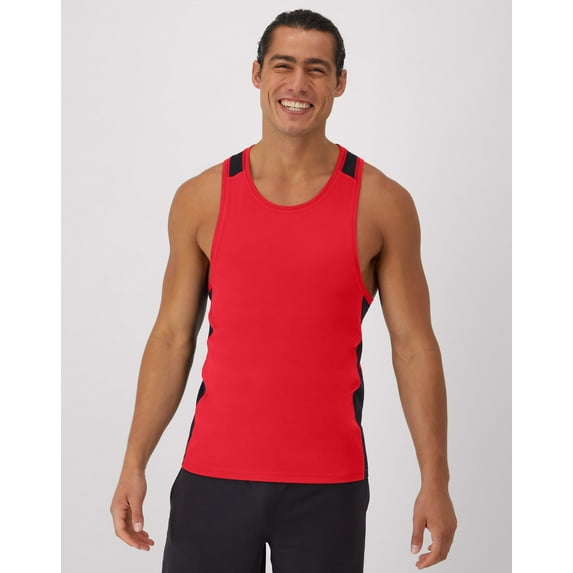Hanes Moves Men's Air Mesh Tank Holly Berry Red/Black 3XL