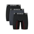 thumbnail image 1 of Hanes Moves Men’s Anti-Chafe Boxer Brief, X-Temp, Black/Grey, 3-Pack, 6" Inseam, 1 of 10