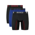 thumbnail image 1 of Hanes Moves Men’s Anti-Chafe Boxer Brief, X-Temp, Blue/Black, 3-Pack, 6" Inseam, 1 of 10