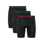 Hanes Moves Men's Anti-Chafe Long Leg Boxer Brief, Total Support Pouch, 3-Pack, 8" Inseam