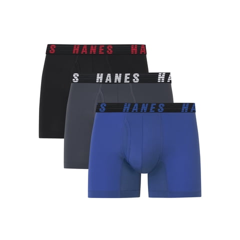 Moves Men's Anti-Chafe Trunk Underwear, X-Temp, 3-Pack, 4" Inseam