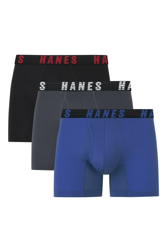 Moves Men's Anti-Chafe Trunk Underwear, X-Temp, 3-Pack, 4" Inseam