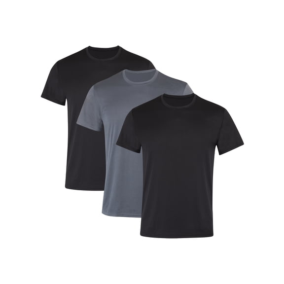 Undershirt Crewneck T-Shirt Pack, 3-Pack, Moves Breathable Mesh, X-Temp, Black/Grey
