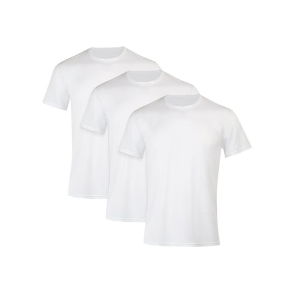 Hanes Moves Men's Breathable Mesh Crewneck T-Shirt, X-Temp, White 3-Pack Inseam