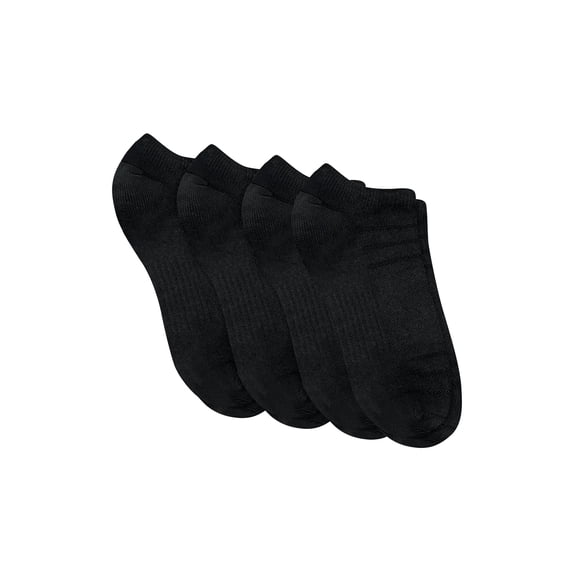 Hanes Moves Men's No-Show Socks Pack, 4-Pair , 360 Stretch X-Temp, Lightweight, Moisture Wicking Black 6-12