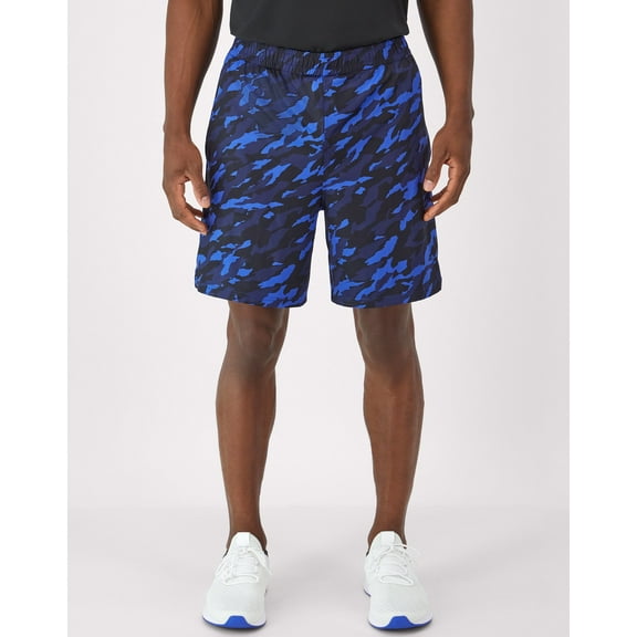 Hanes Moves Men's 2-in-1 Gym Shorts, 7" Inseam Deep Royal Hype Camo L