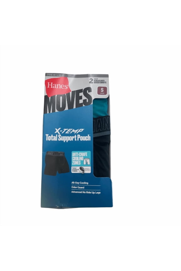 Moves Premium Mens  X-Temp Performance Boxer Briefs, Size Small - 2 Pack