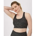 thumbnail image 1 of Hanes Moves Women's Crop Sports Bra, Racerback Black Leopard Prt S, 1 of 10