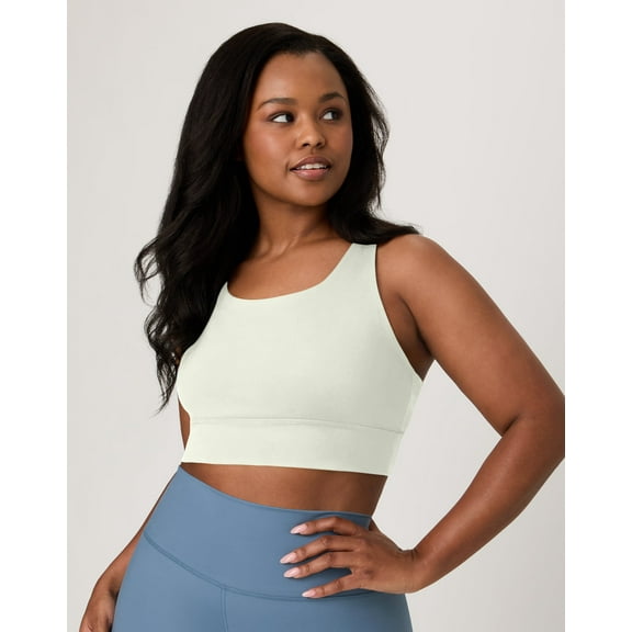 Hanes Moves Women's Crop Sports Bra, Racerback White L