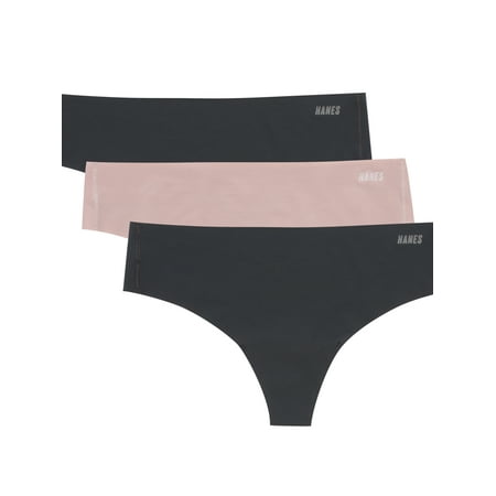 Hanes Moves Women’s No Show Thong Underwear, 3-Pack