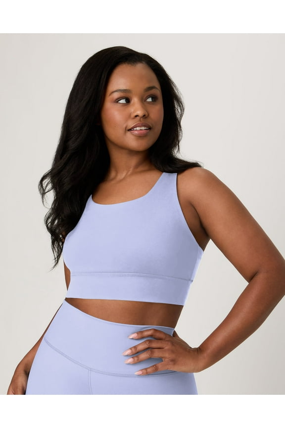 Moves Women's Crop Sports Bra, Racerback Peri Blue S