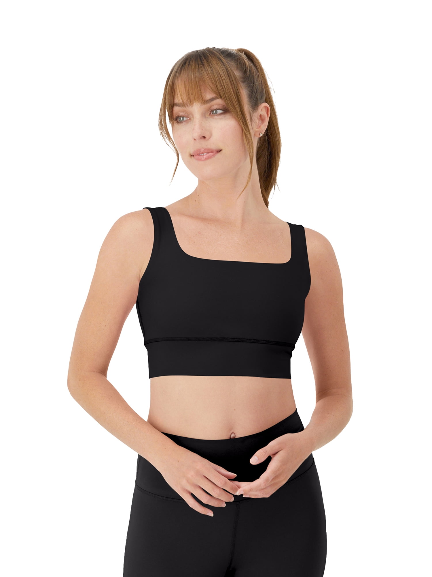 Hanes Moves Women's Square Neck Crop Sports Bra