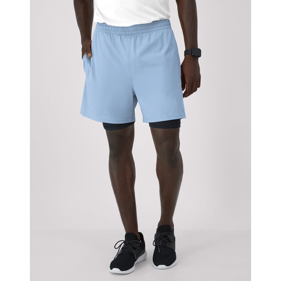 Hanes Moves Gym Shorts, 2-in-1 Workout Shorts with Boxer Brief Liner, Total Support Pouch, Moisture-Wicking