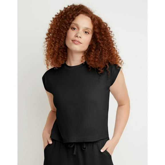 Hanes Muscle Tank Tee T-Shirt Originals Womens Ringspun Cotton Jersey Cap Sleeve