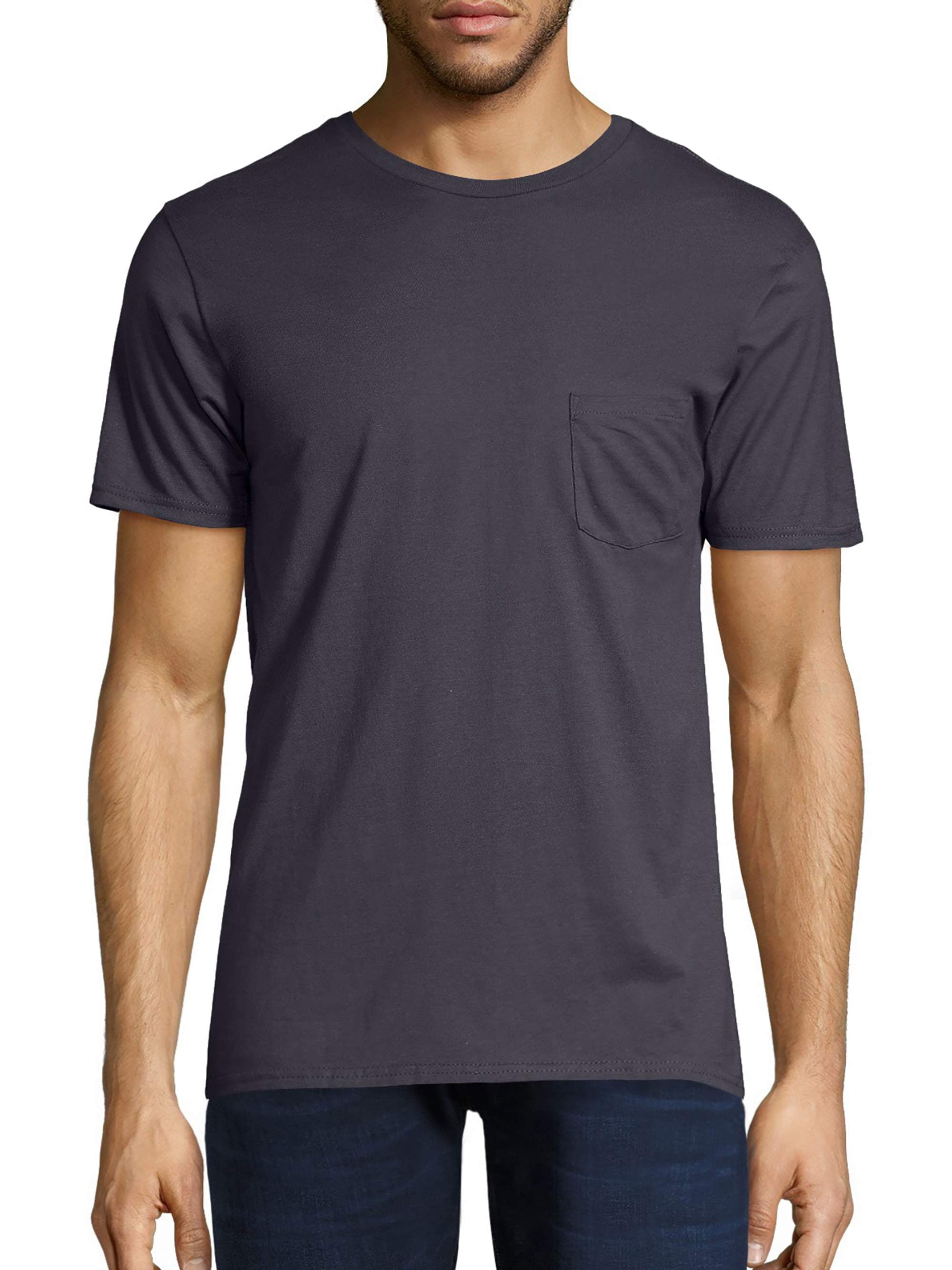 Hanes Men's and Big Men's Nano-T Short Sleeve Pocket Tee, Up To Size ...