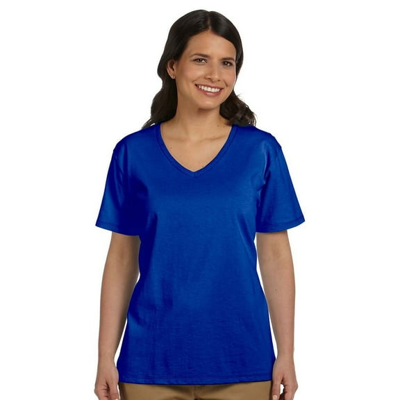 Hanes Nano-T® Women`s V-Neck T-Shirt (Pack of 3) 3 Deep Royal