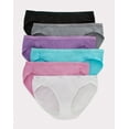 thumbnail image 1 of Hanes No Ride Up Cotton Bikini Panties 6-Pack Womens Panty Assorted Underwear, 1 of 5