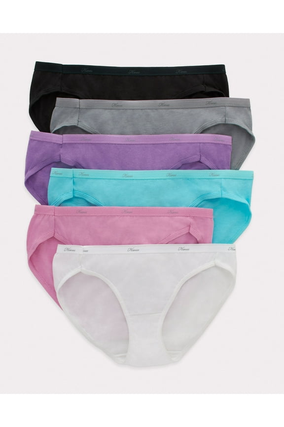 No Ride Up Cotton Bikini Panties 6-Pack Womens Panty Assorted Underwear