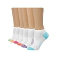 thumbnail image 1 of Hanes X-Temp Women's No Show Socks, 6-Pairs White/Assorted Stripes 5-9, 1 of 6