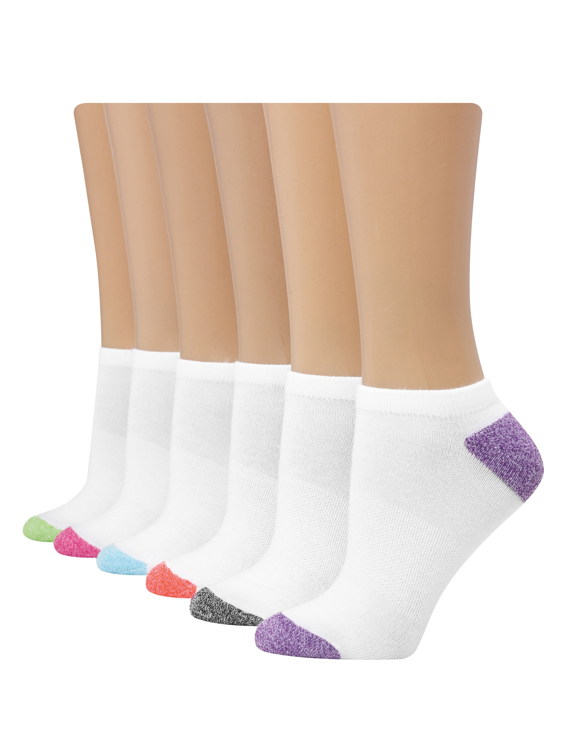 Hanes Women's No-Show Socks, Comfort Fit, X Temp, Low-cut, Cushioned, 6 ...