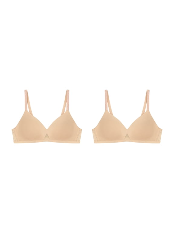 Oh So Light Women's T-Shirt Bra Pack, 2-Pack, Wireless Convertible Nude/Nude M