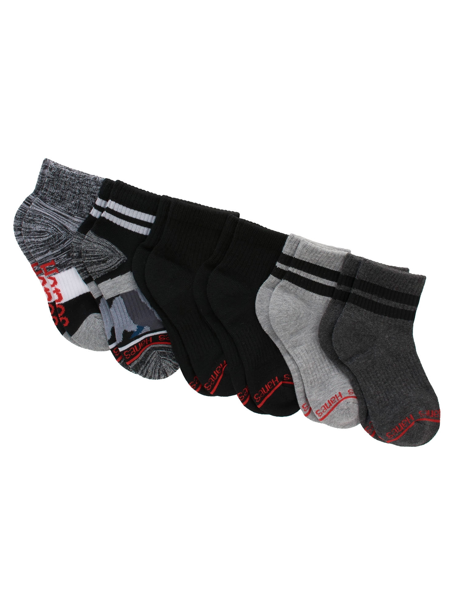 Hanes Originals Boys' Ankle Socks, 6Pack, Sizes SL