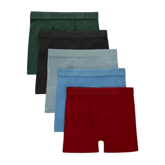 Hanes Originals Boys' SuperSoft Boxer Brief Underwear, Multicolor, 5-Pack