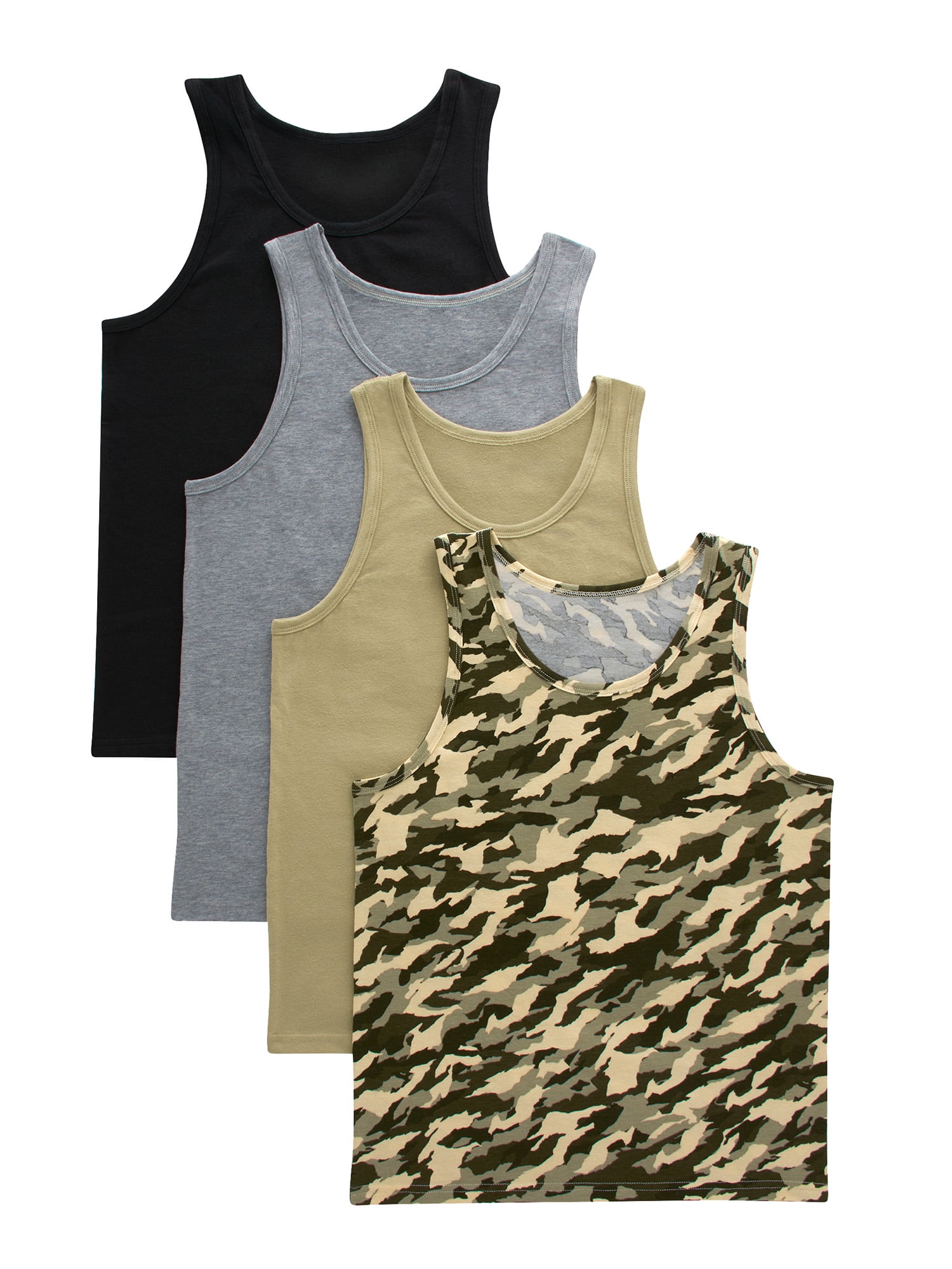 Hanes Men's 12 Pack A-Shirts Classic Tagless Tanks - White - Medium