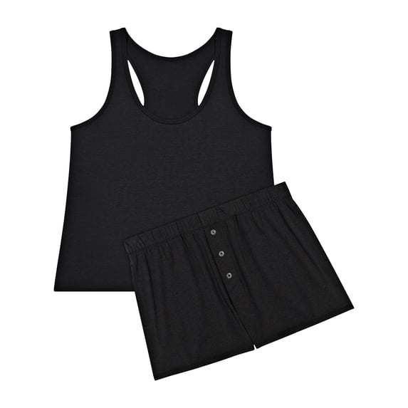 Hanes Originals Comfywear Women's Pajamas Set, Sleep Top & Shorts, Loungewear Black/Black L