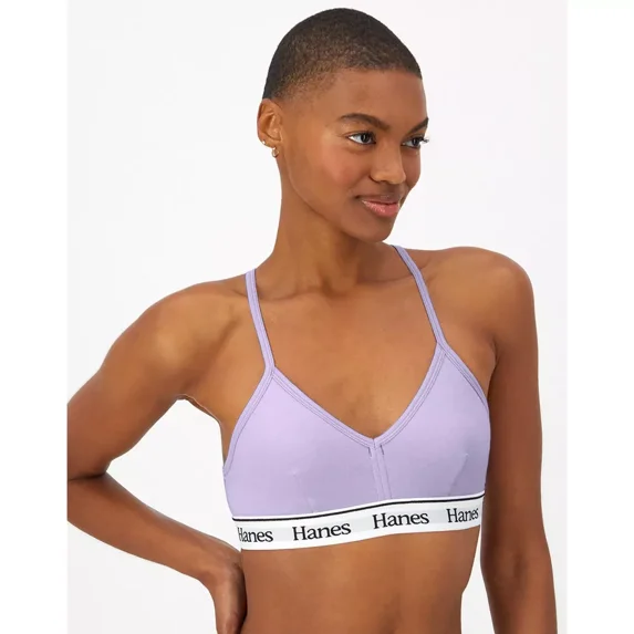 Hanes Originals Comfywear Women's Sleep Crop Bralette, vega violet