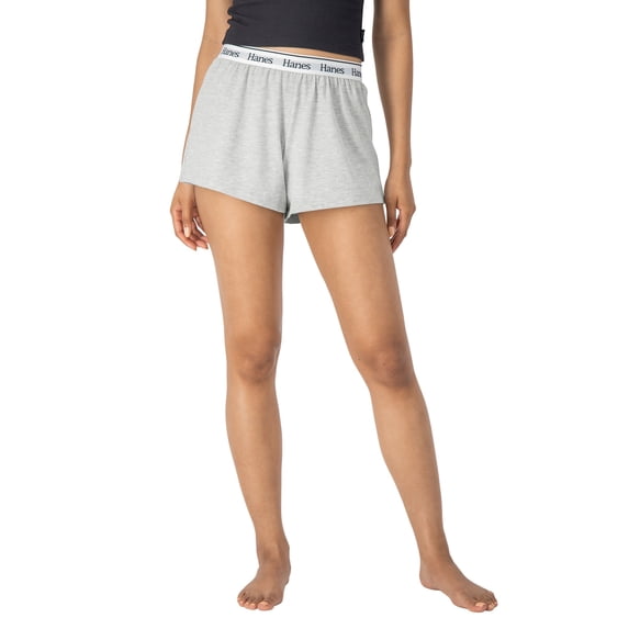 Hanes Originals Comfywear Women's Sleep Shorts Heather Grey Marle M