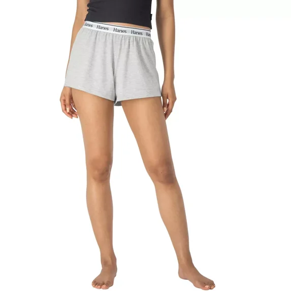 Hanes Originals Comfywear Women's Sleep Shorts Color-Heather Grey Marle, Size XS-XXL