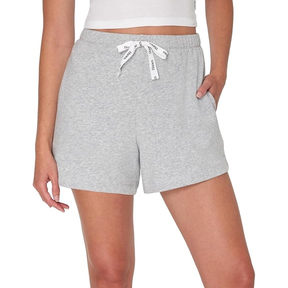 Hanes Originals French Terry Lounge, Comfywear Loungewear, Sleep Shorts for Women, Heritage Grey Marle, M