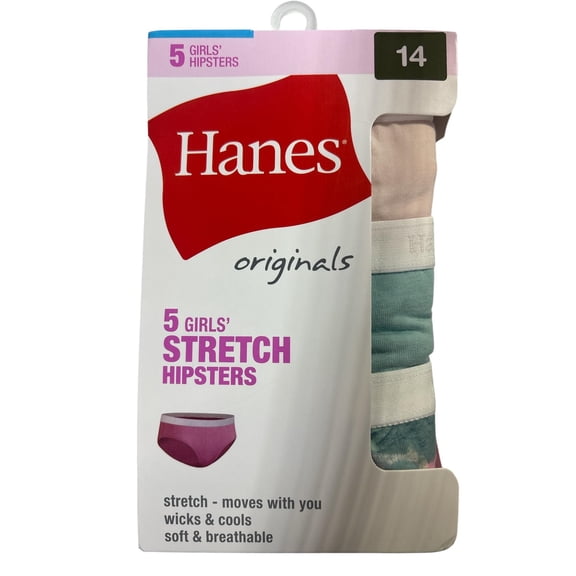 Hanes Originals Girls' 5pk Tween Hipster Underwear - colors may vary
