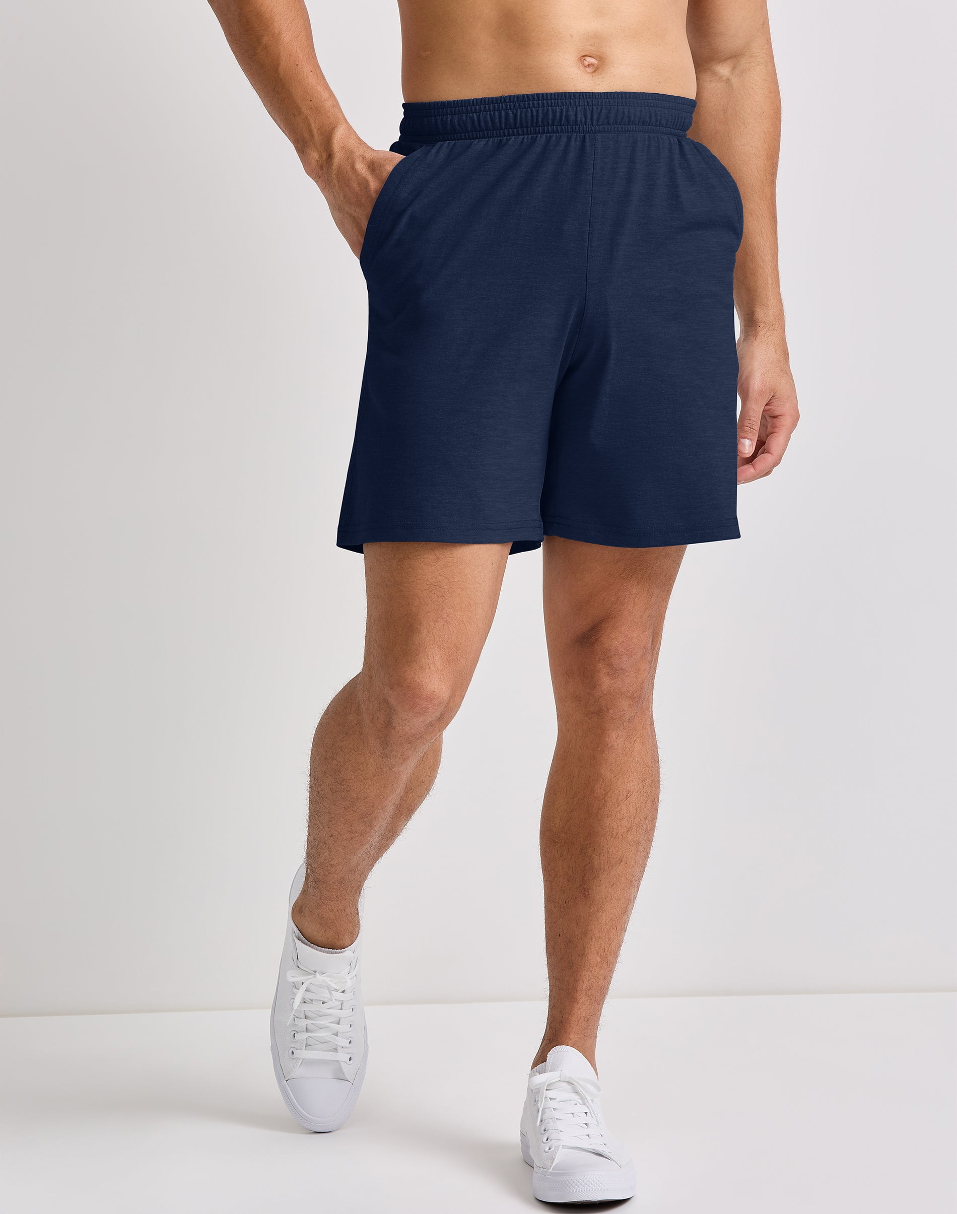 Hanes Originals Jersey Shorts Men's Tri-Blend Pull-On Elastic Waistband Pockets 7 inseam