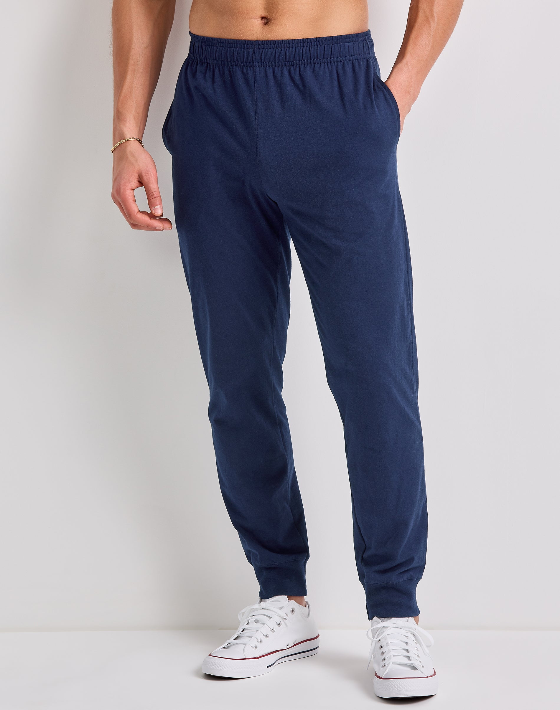 Hanes Men's Cotton Jersey Joggers, Regular Fit, Adjustable