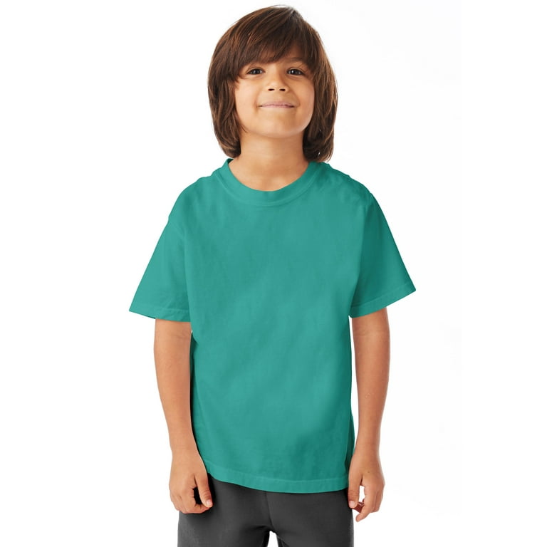 Hanes Originals Kids' Garment Dyed T-Shirt, Cotton Spanish Moss S 