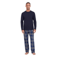 thumbnail image 1 of Hanes Originals Men's 2pc Comfort Fleece Sleep Pajama Set - Blue, 2X-Large, 1 of 2