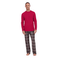 thumbnail image 1 of Hanes Originals Men's 2pc Plaid Comfort Fleece Sleep Pajama Set - Red/Black, Medium, 1 of 3