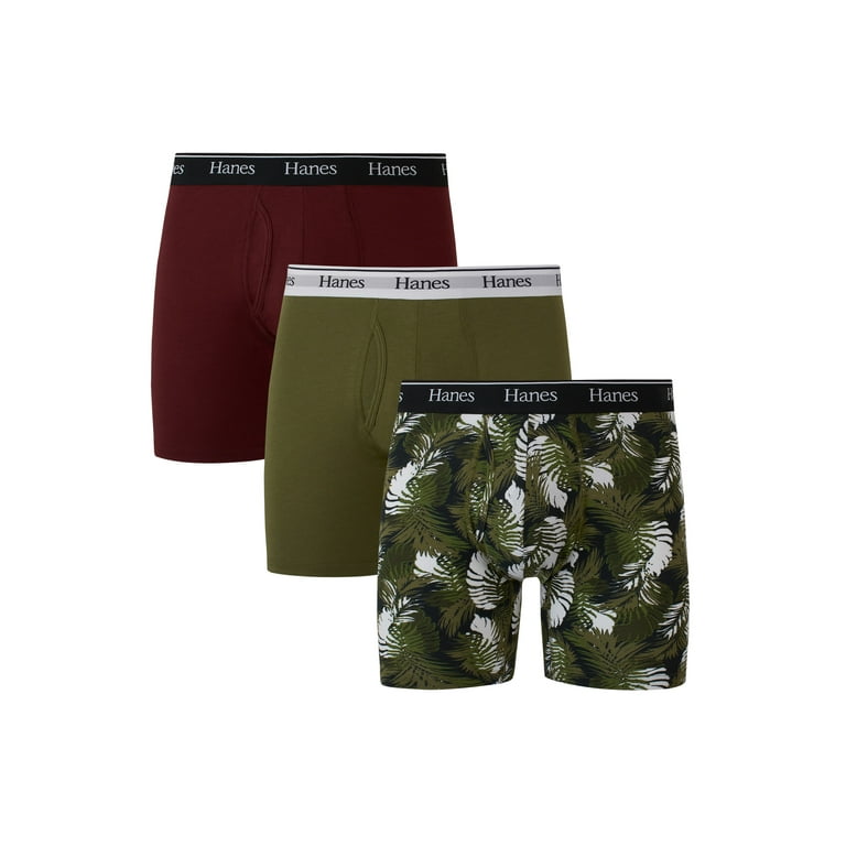 Hanes Men's 4 Pack Premium X-Temp Cotton Long Boxer Brief Underwear