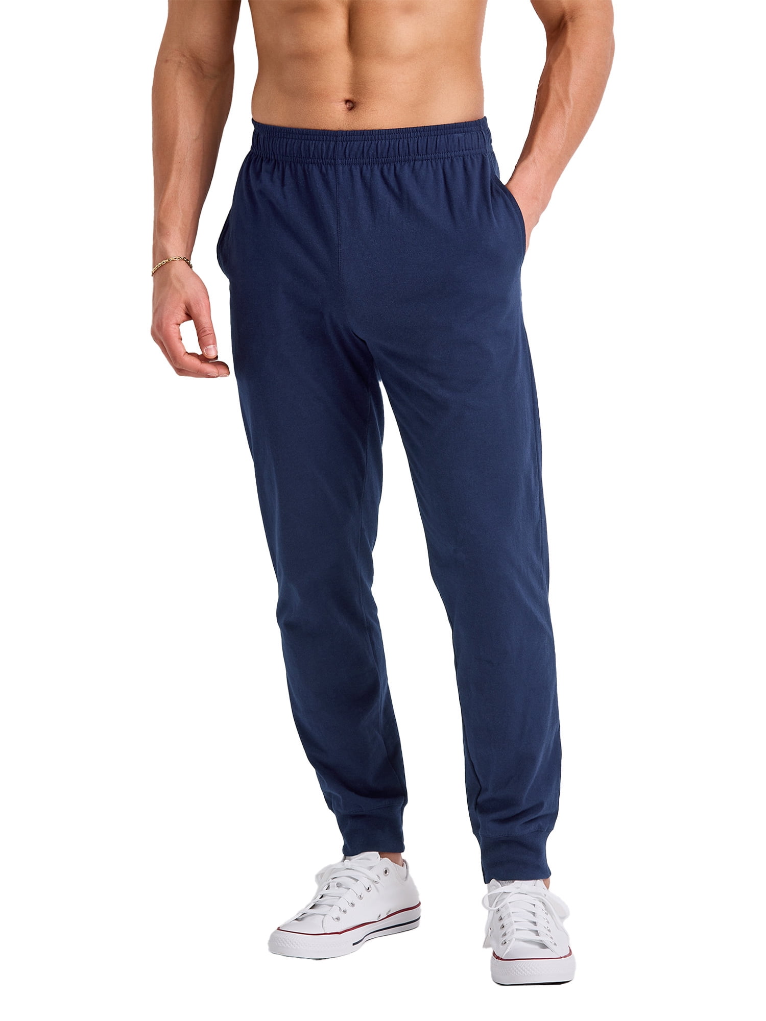 Hanes Originals Men's Cotton Joggers with Pockets, 30.5" Athletic Navy