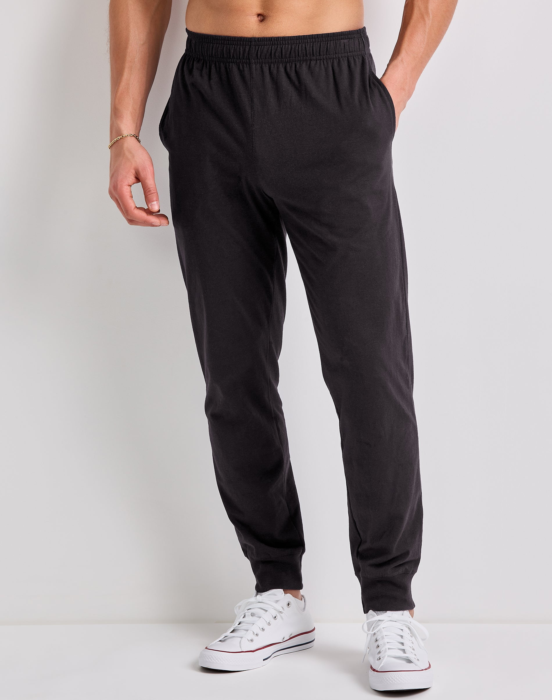 Hanes Originals Joggers Men's Cotton Jersey Sweatpants Pockets Regular ...