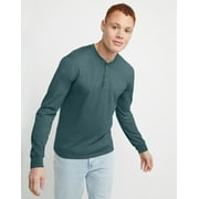 Hanes Originals Men's Cotton Long Sleeve Henley T-Shirt Cactus S