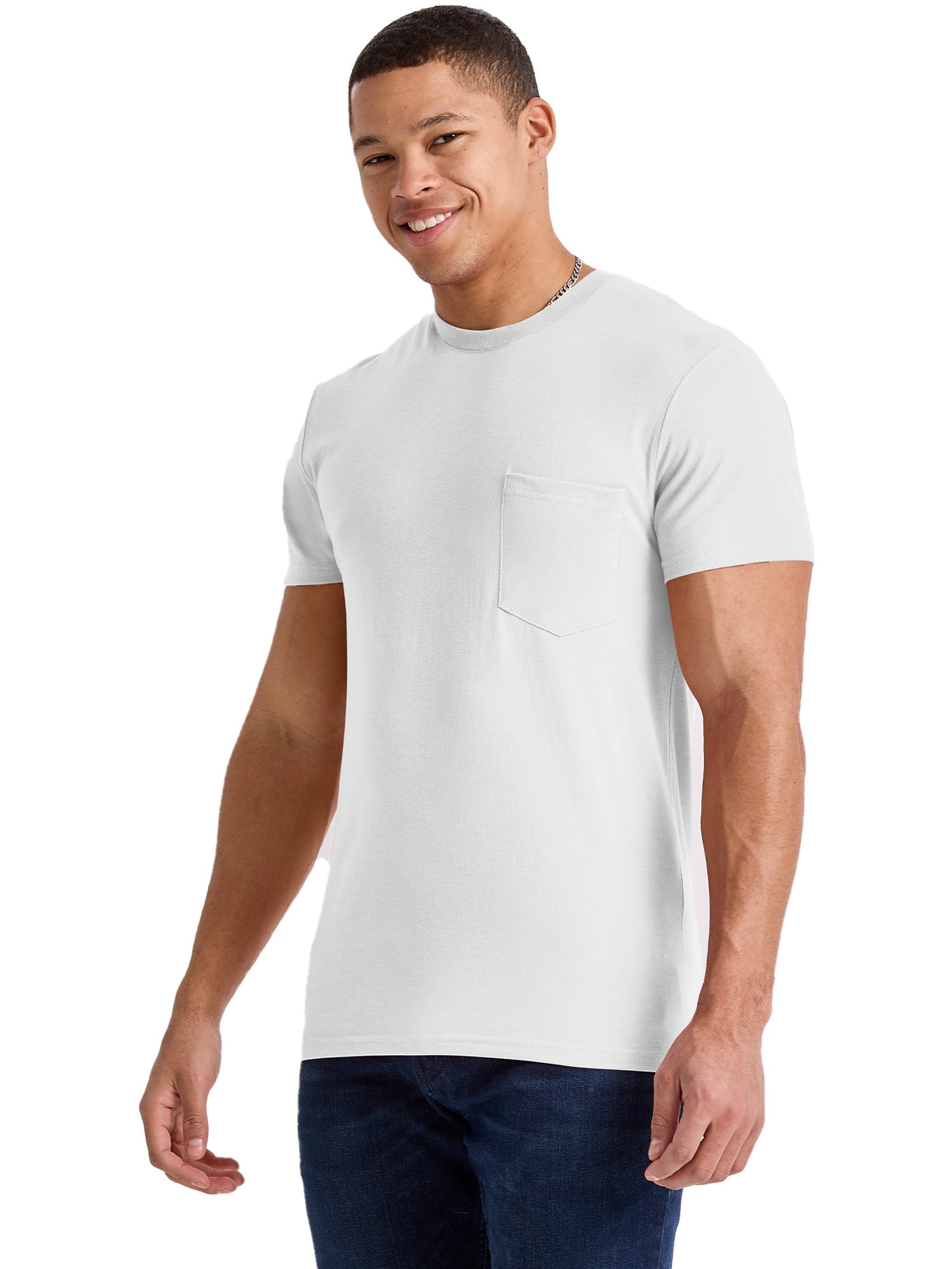hanes men's pocket tee shirts