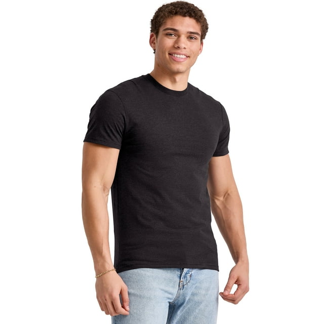 Hanes Originals Men's Cotton T-Shirt (Big & Tall Sizes) Black XLT ...