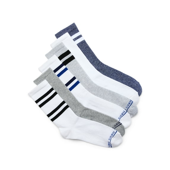 Hanes Originals Men’s Crew Socks, 6-12, 6-Pairs