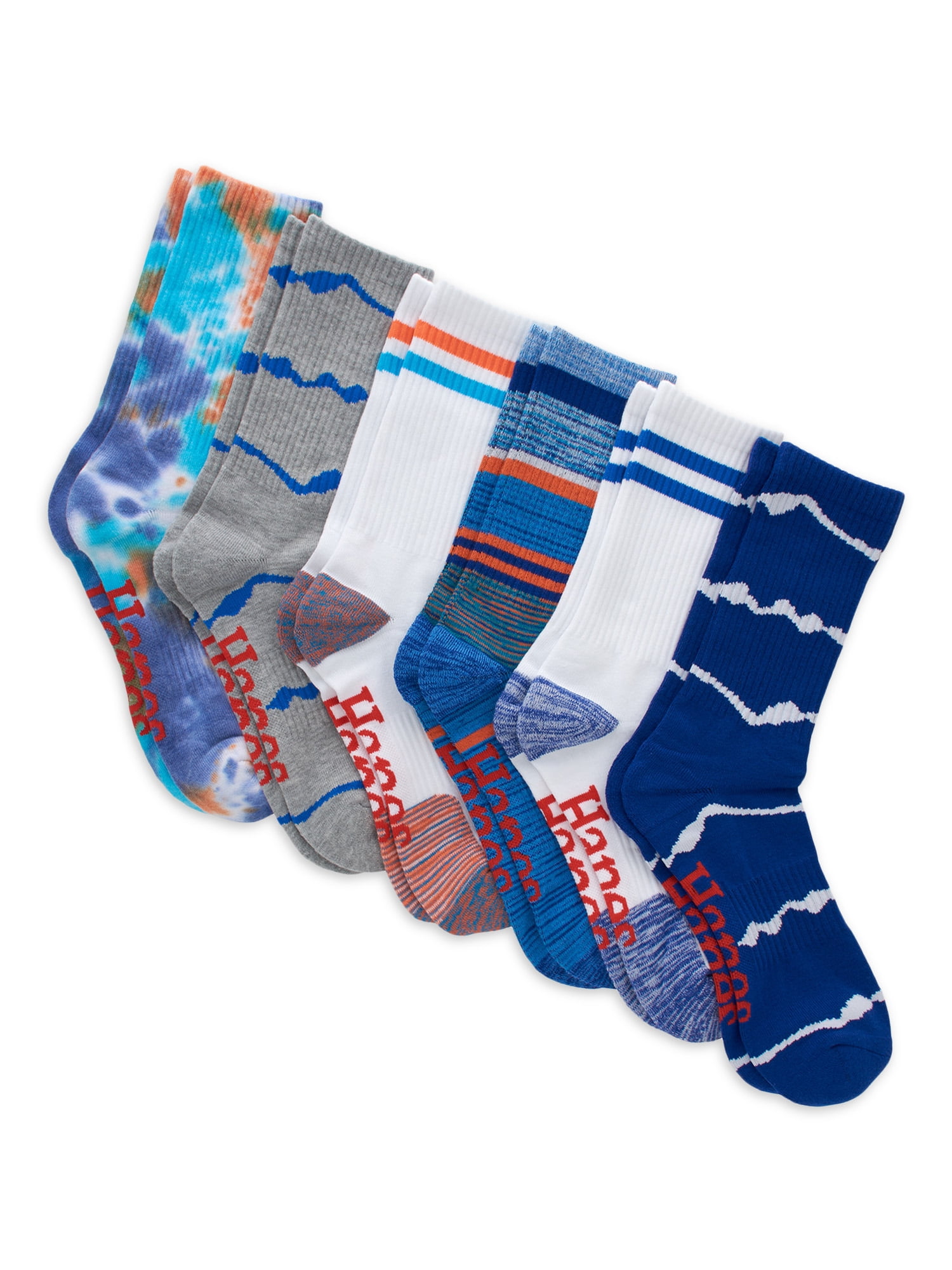 Hanes Originals Men's Moisture Wicking Crew Socks, 6-Pack