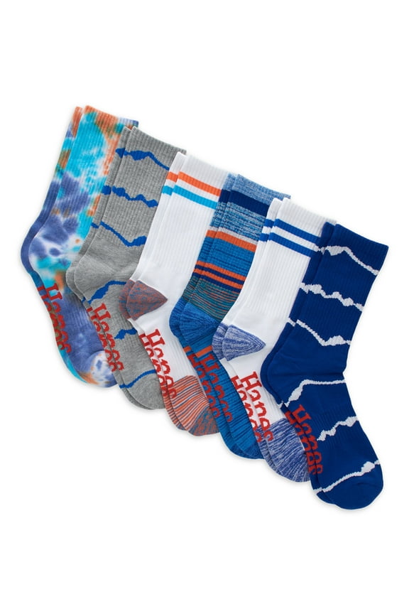 Originals Men's Crew Socks, Moisture Wicking, 6-Pair Pack